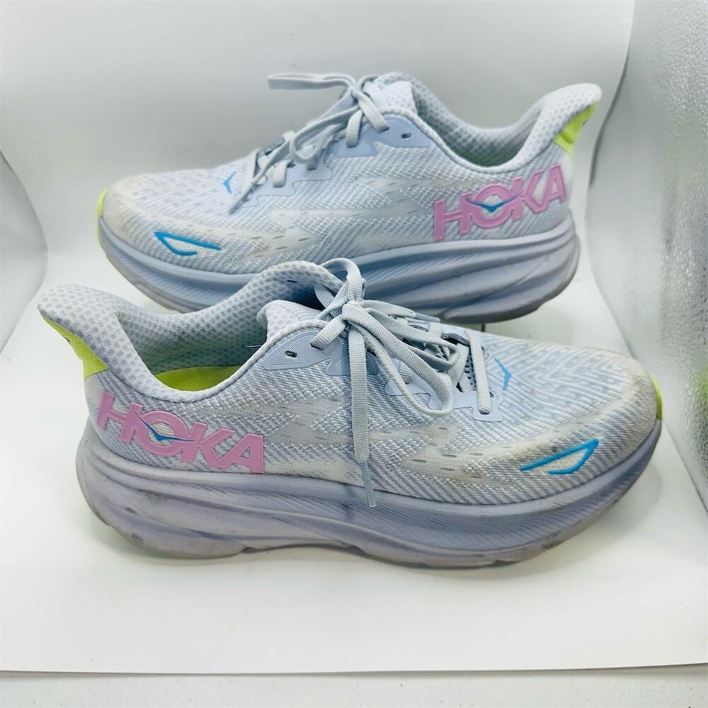 HOKA Clifton 9 Dusk Pink Twilight Sneakers 1127896-DNK | Womens Size 8 B